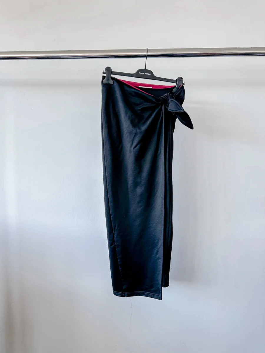 Isabel Marant Etoile Black Isilde Wrap Knot Side Skirt - Imagen 5