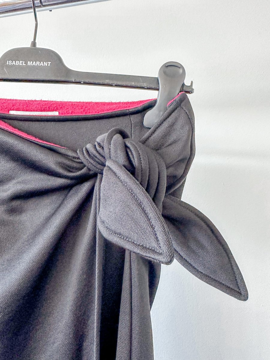 Isabel Marant Etoile Black Isilde Wrap Knot Side Skirt - Imagen 6