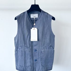 Private White V.C Navy Gilet Worksuit Jerkin