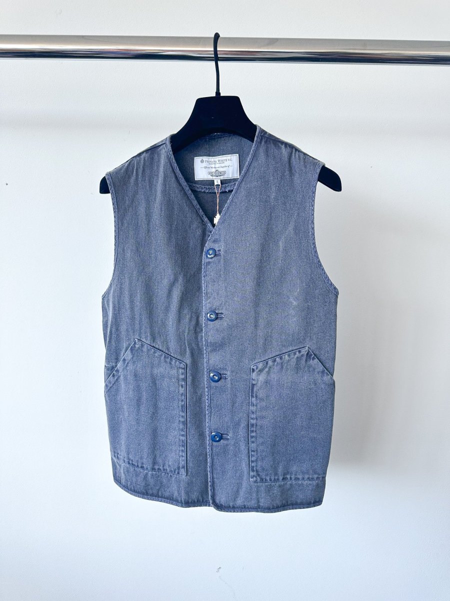 Private White V.C Navy Gilet Worksuit Jerkin - Imagen 4