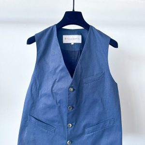 Private White V.C Navy Blue Waistcoat