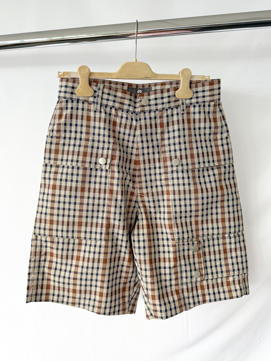 Nigel Cabourn Beige Check P-4 Shorts