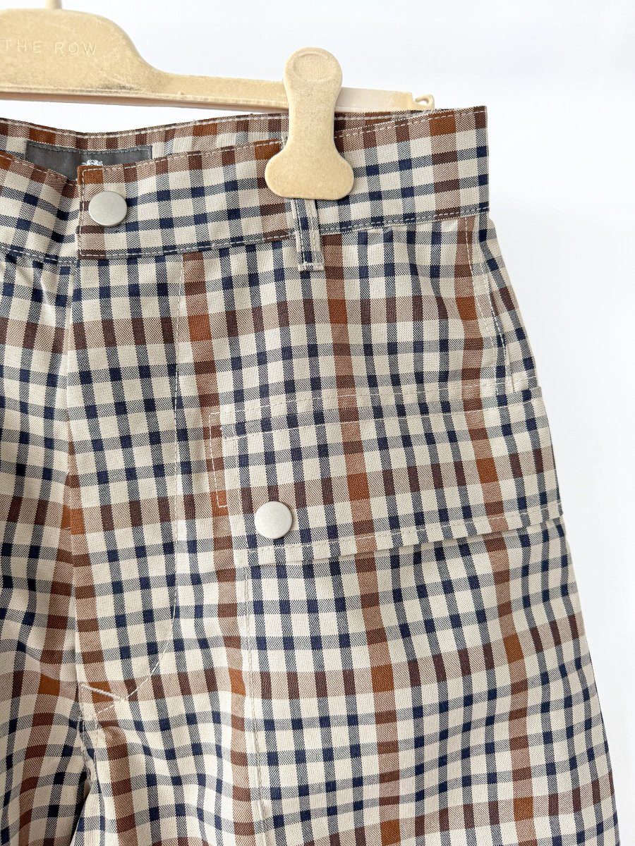 Nigel Cabourn Beige Check P-4 Shorts - Imagen 4