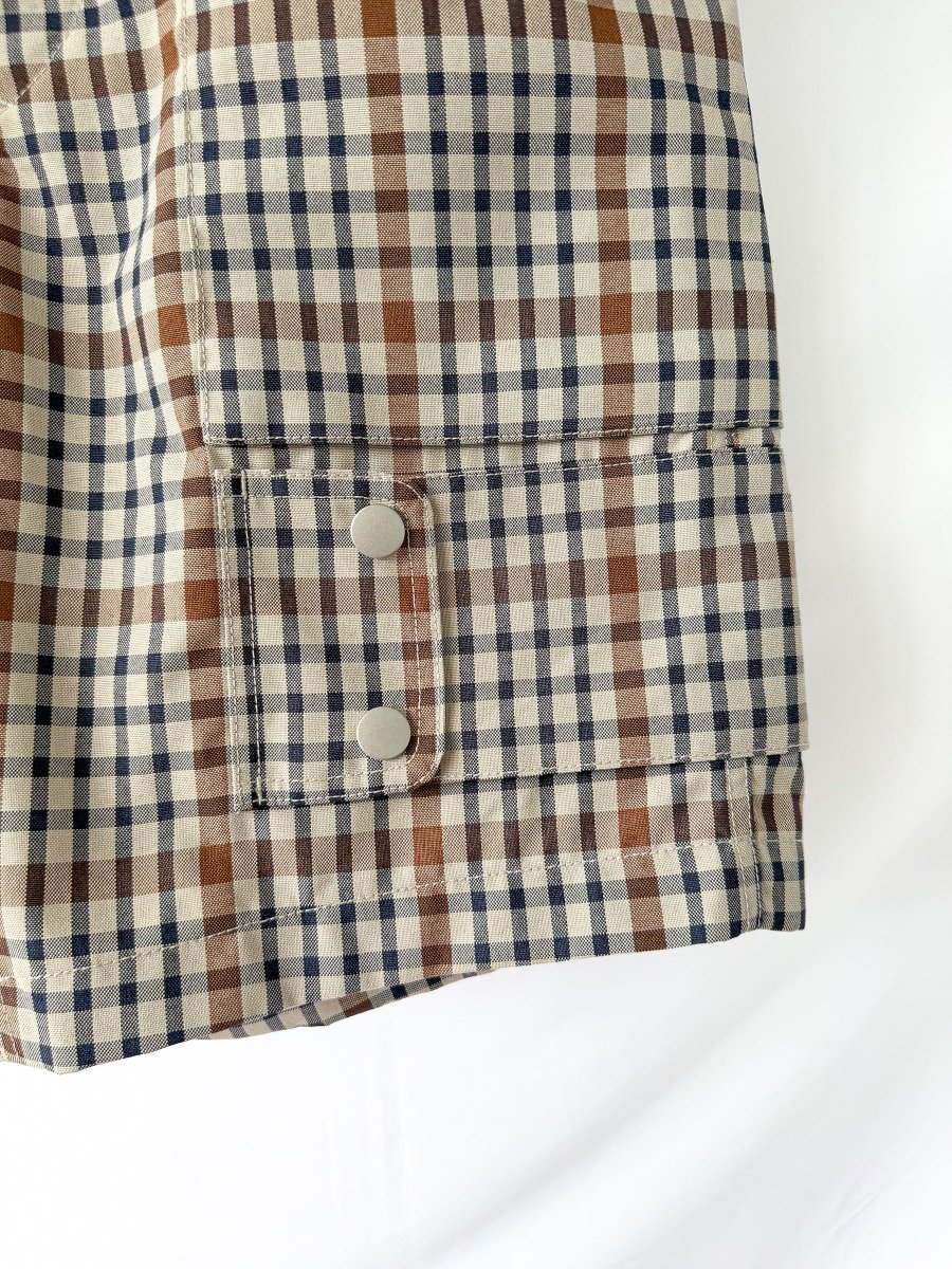 Nigel Cabourn Beige Check P-4 Shorts - Imagen 5