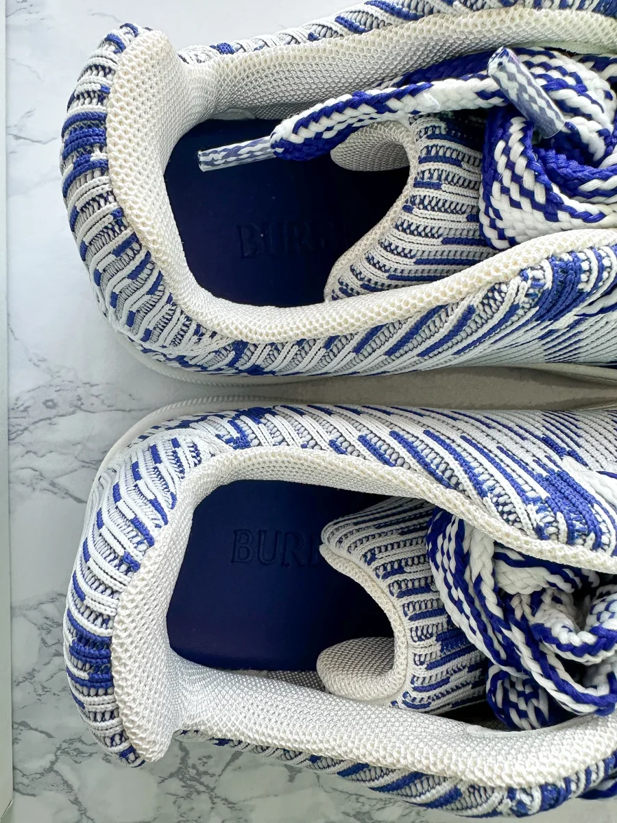 Burberry Check Knit Box Sneakers Blue - Imagen 8