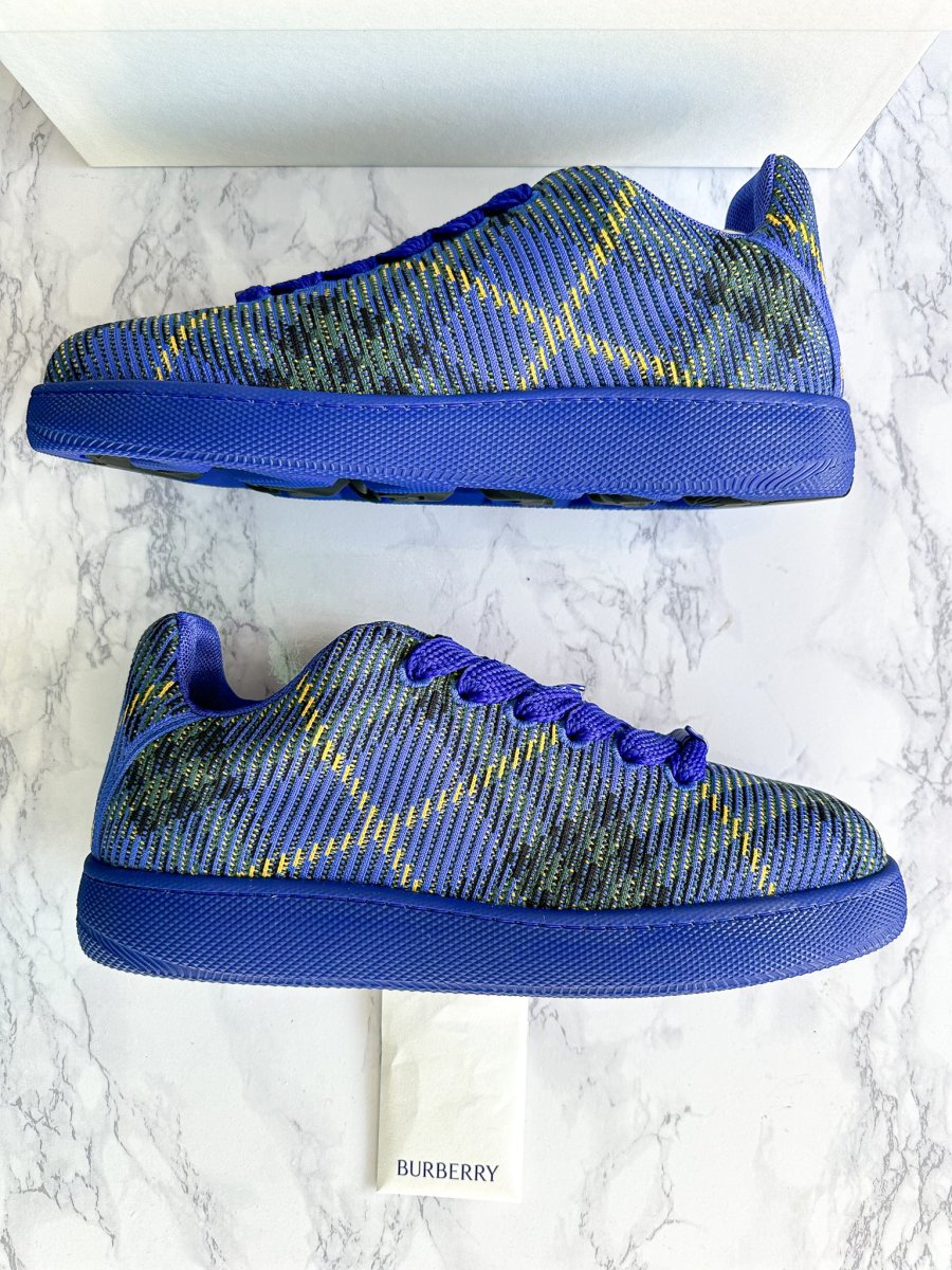 Burberry Check Knit Box Chucky Sneakers Blue - Imagen 3
