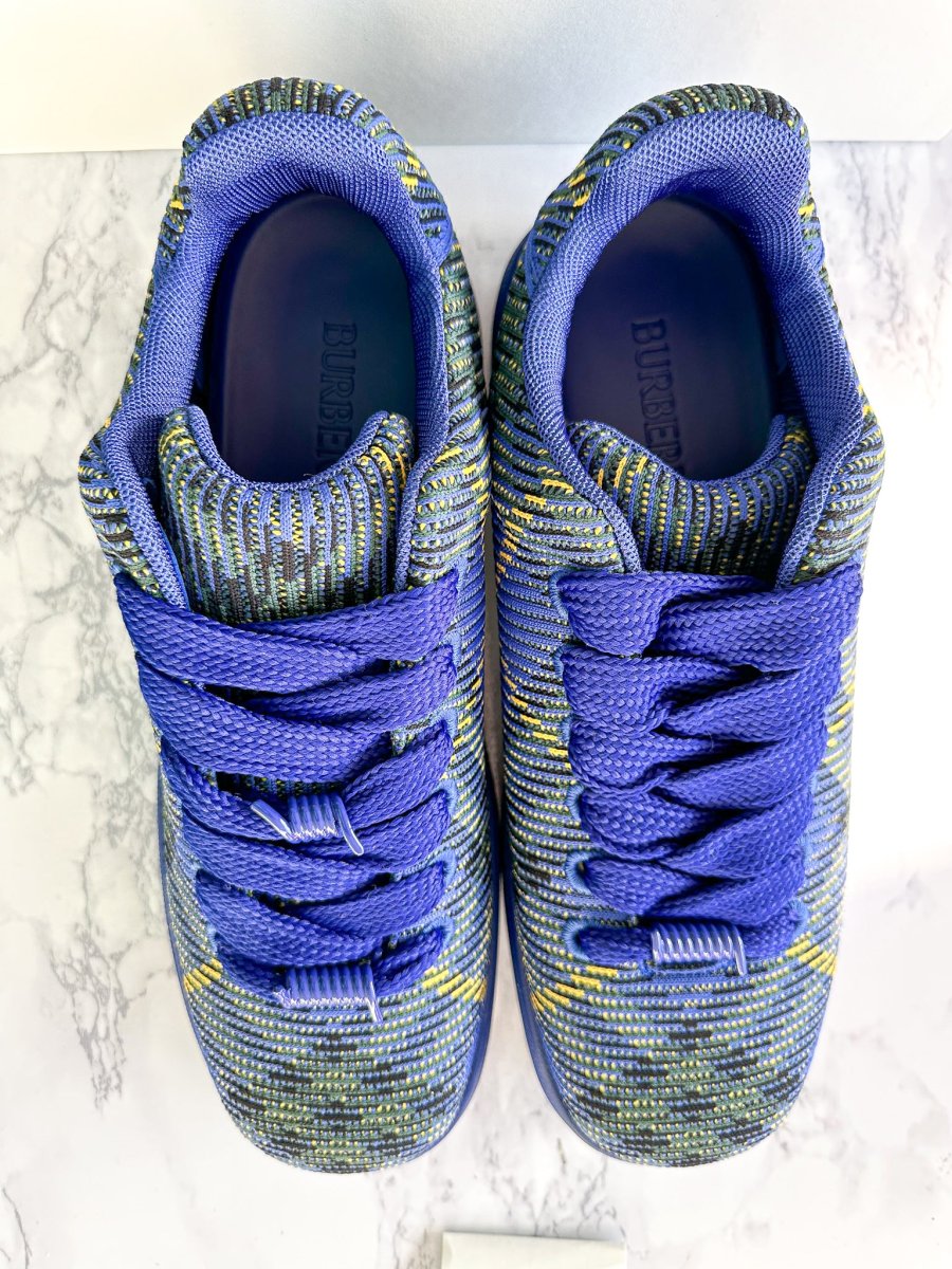 Burberry Check Knit Box Chucky Sneakers Blue - Imagen 4