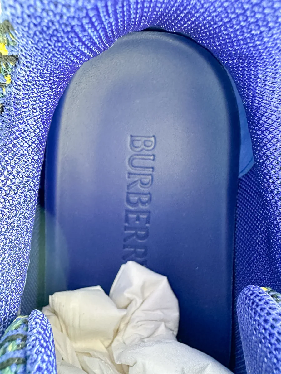 Burberry Check Knit Box Chucky Sneakers Blue - Imagen 5