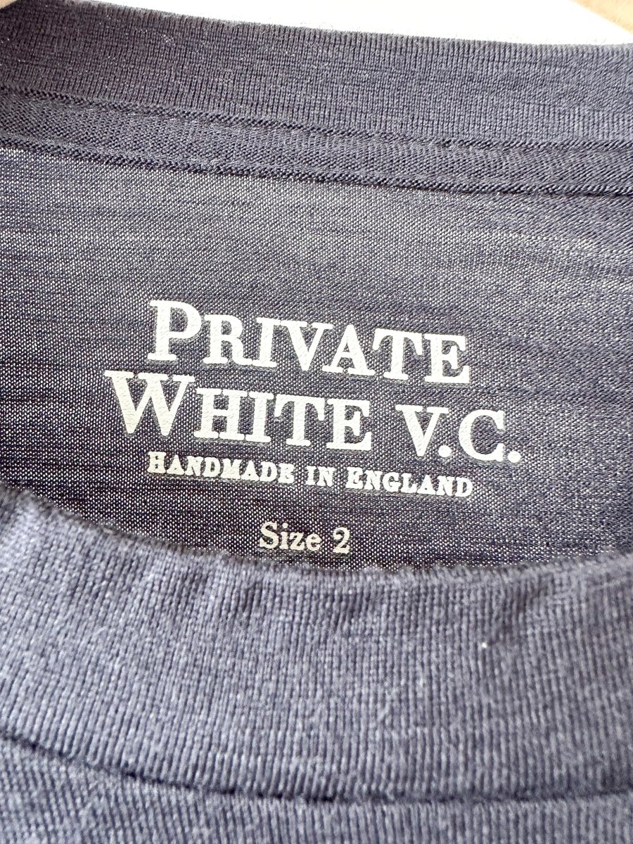 Private White V.C Merino Wool Manchester Tee Shirt In Navy - Imagen 5