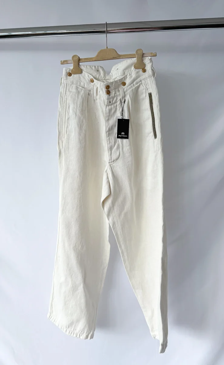 Nigel Cabourn Hemp Work Pants Trousers Milk White - Imagen 2