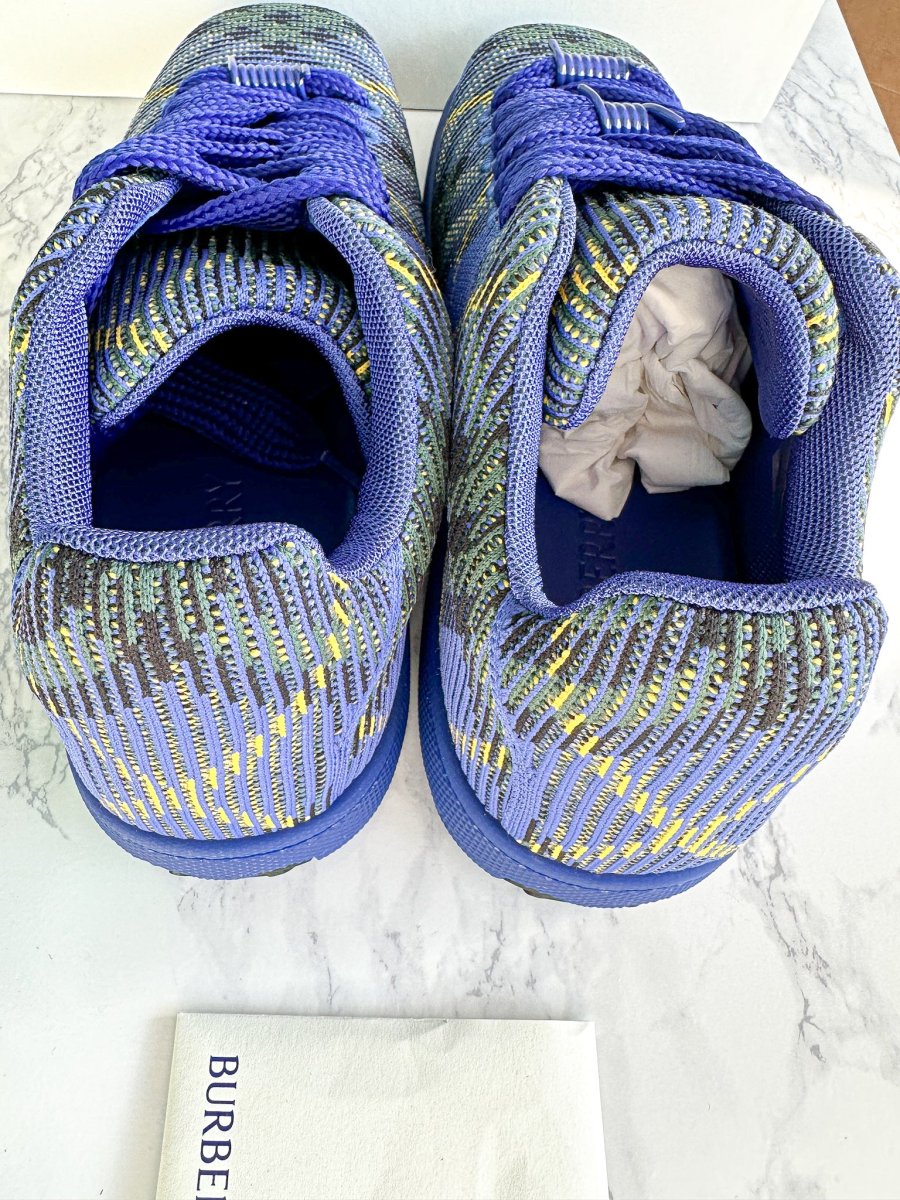 Burberry Check Knit Box Chucky Sneakers Blue - Imagen 7