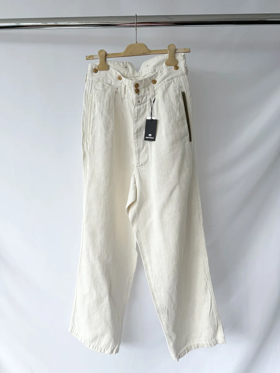 Nigel Cabourn Hemp Work Pants Trousers Milk White - Imagen 4