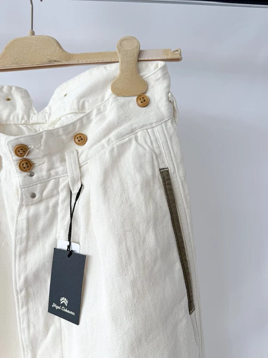 Nigel Cabourn Hemp Work Pants Trousers Milk White - Imagen 5