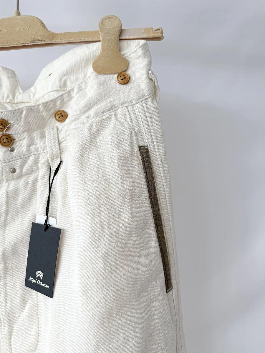 Nigel Cabourn Hemp Work Pants Trousers Milk White - Imagen 7