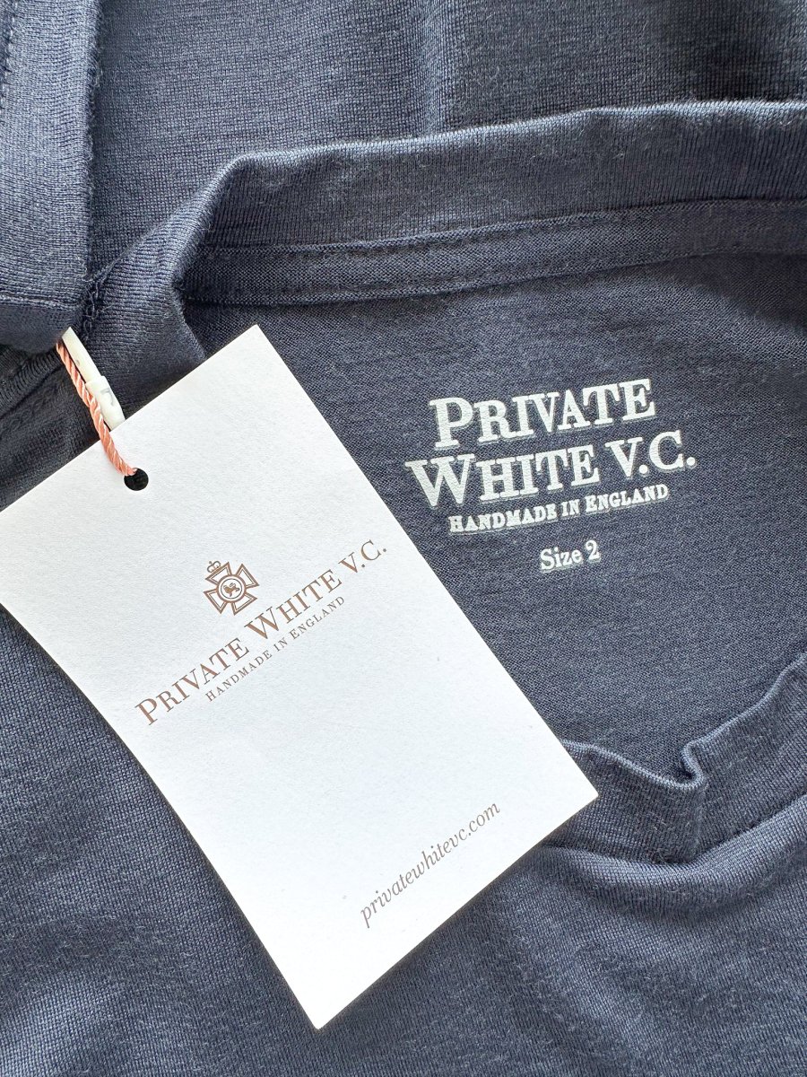 Private White V.C Merino Wool Manchester Tee Shirt In Navy - Imagen 7