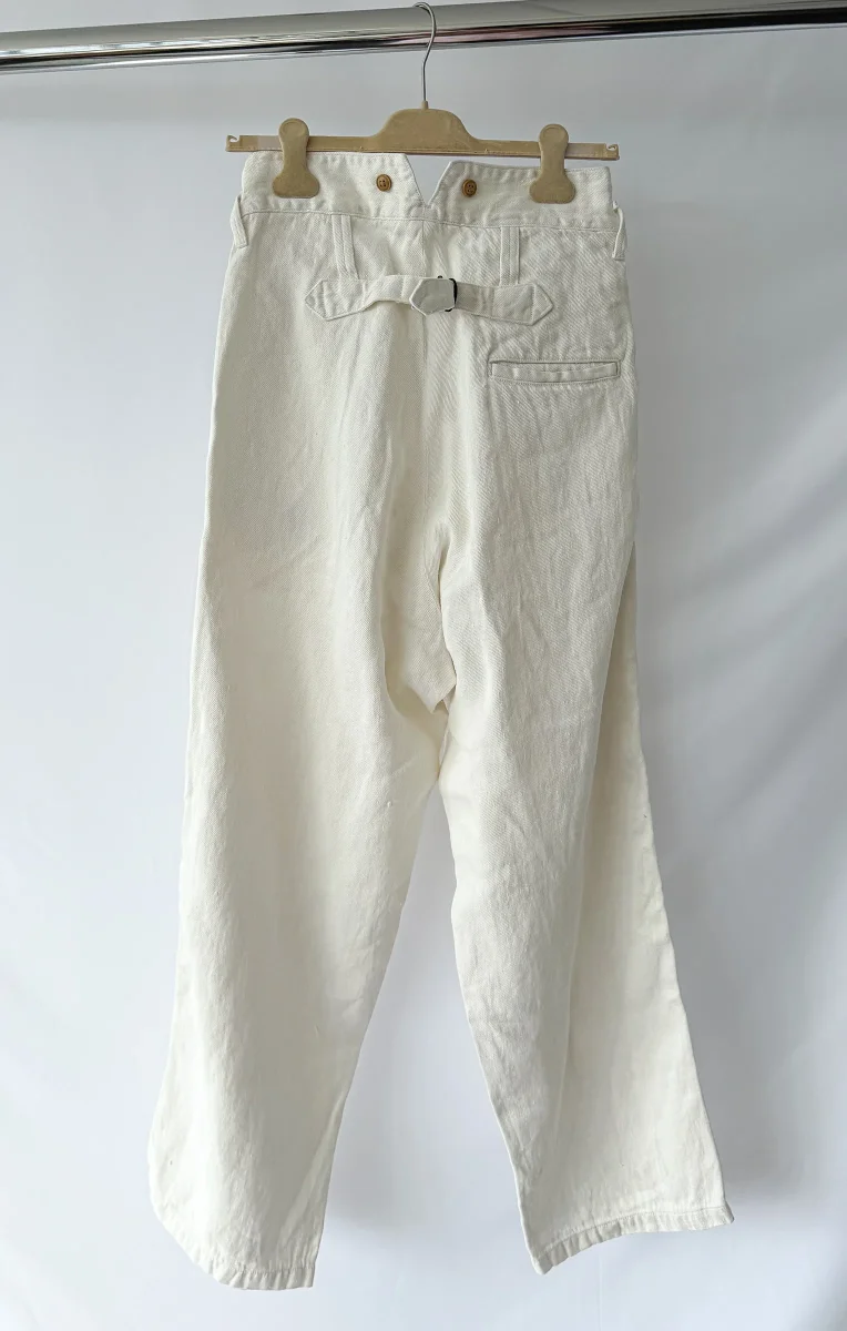 Nigel Cabourn Hemp Work Pants Trousers Milk White - Imagen 3