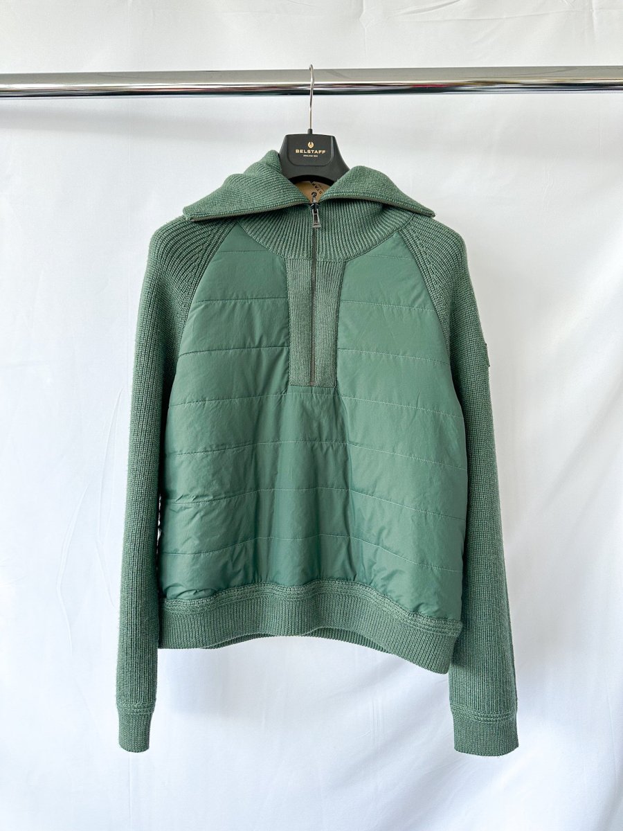 Belstaff Hills Zip Knitted Cardigan Jacket In Green - Imagen 2