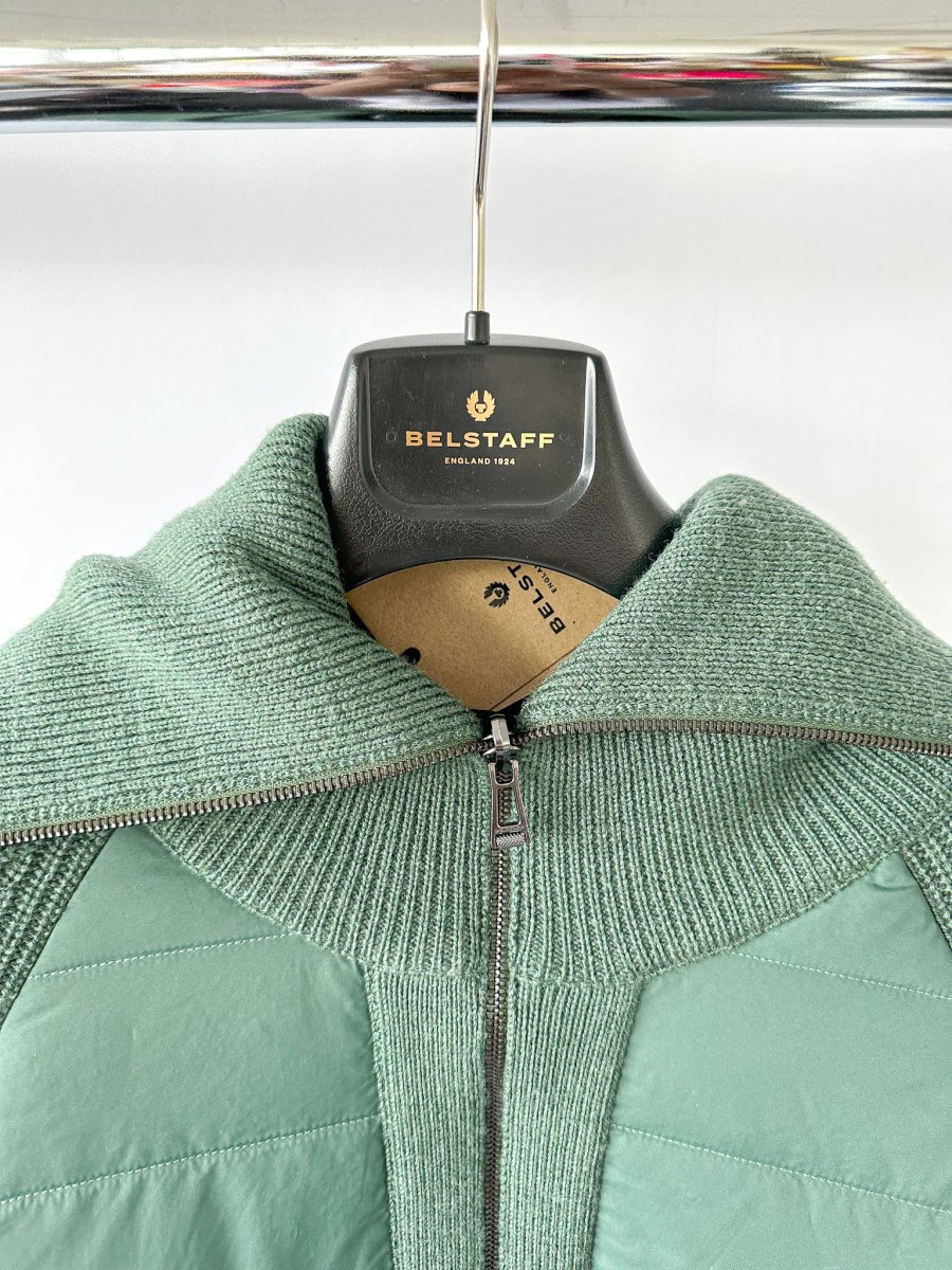 Belstaff Hills Zip Knitted Cardigan Jacket In Green - Imagen 4