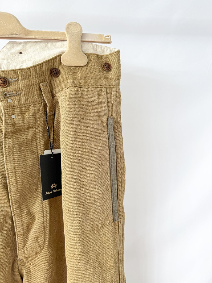 Nigel Cabourn Hemp Work Pants Trousers Khaki Green - Imagen 4