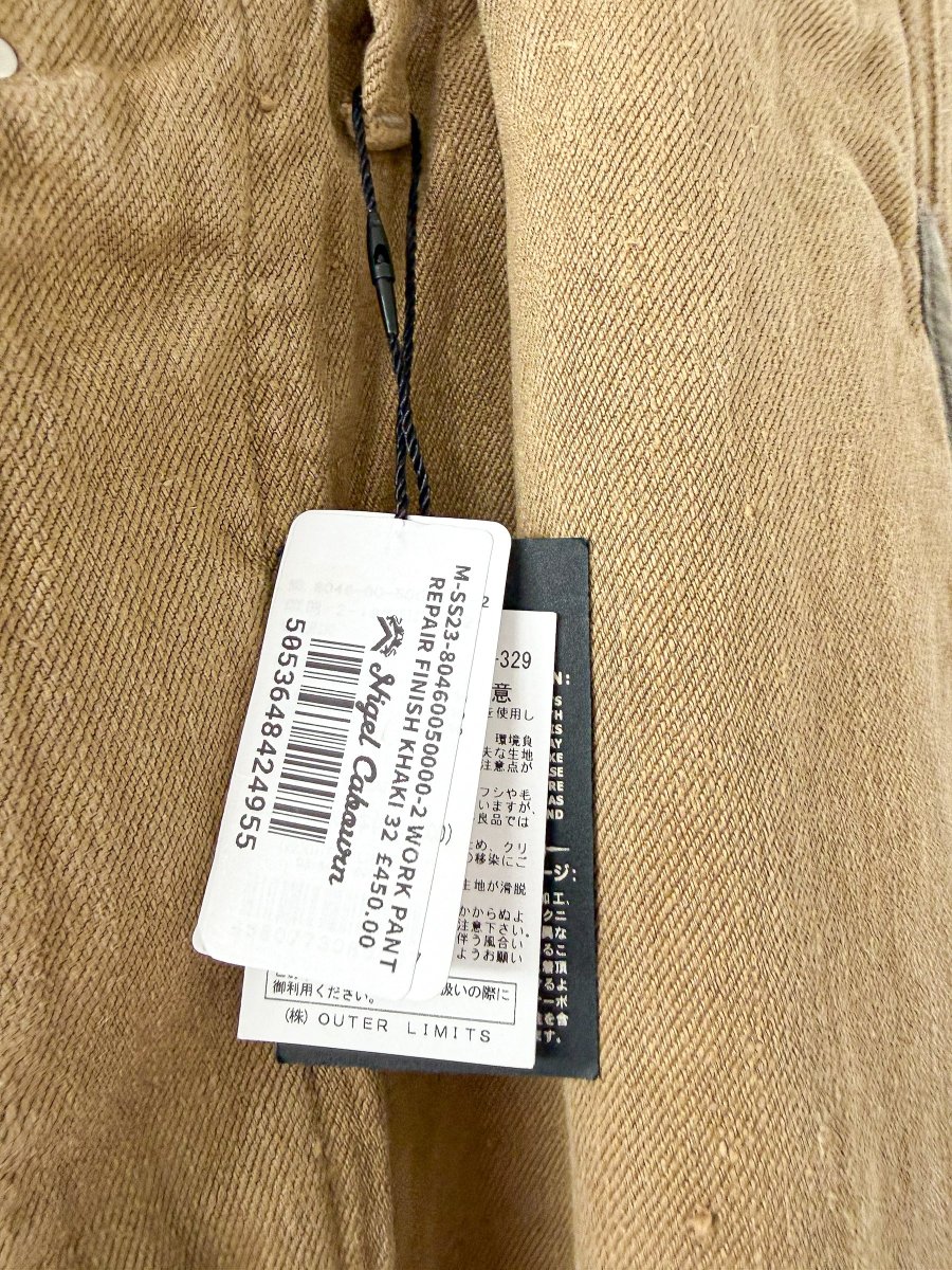 Nigel Cabourn Hemp Work Pants Trousers Khaki Green - Imagen 5