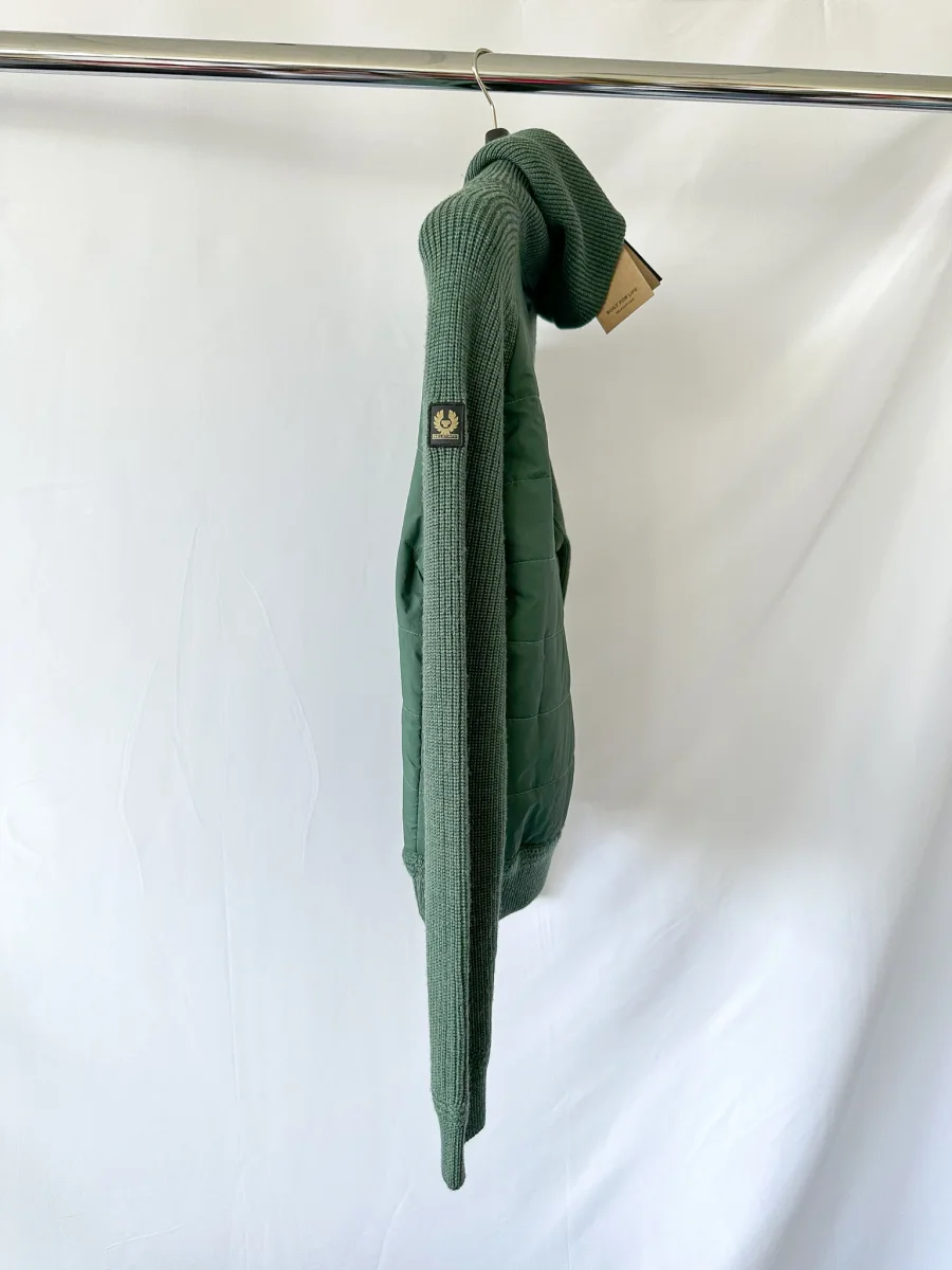 Belstaff Hills Zip Knitted Cardigan Jacket In Green - Imagen 7