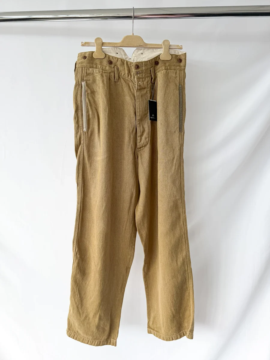 Nigel Cabourn Hemp Work Pants Trousers Khaki Green - Imagen 8