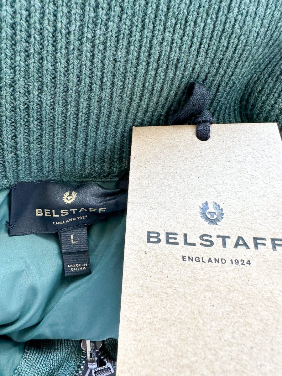 Belstaff Hills Zip Knitted Cardigan Jacket In Green - Imagen 9