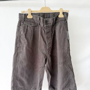 Nigel Cabourn Hemp Desert Shorts Charcoal Grey Double Pleat