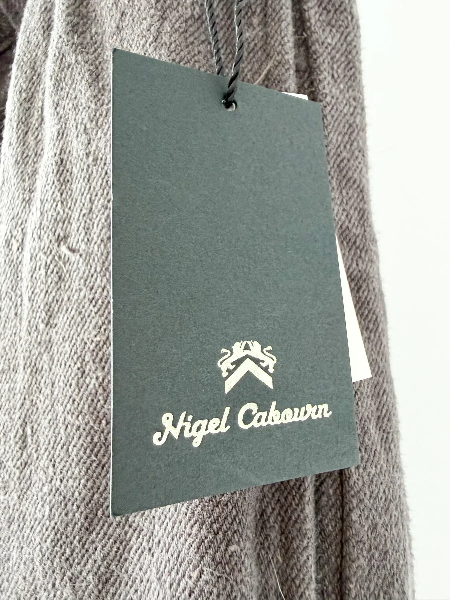 Nigel Cabourn Hemp Desert Shorts Charcoal Grey Double Pleat - Imagen 5