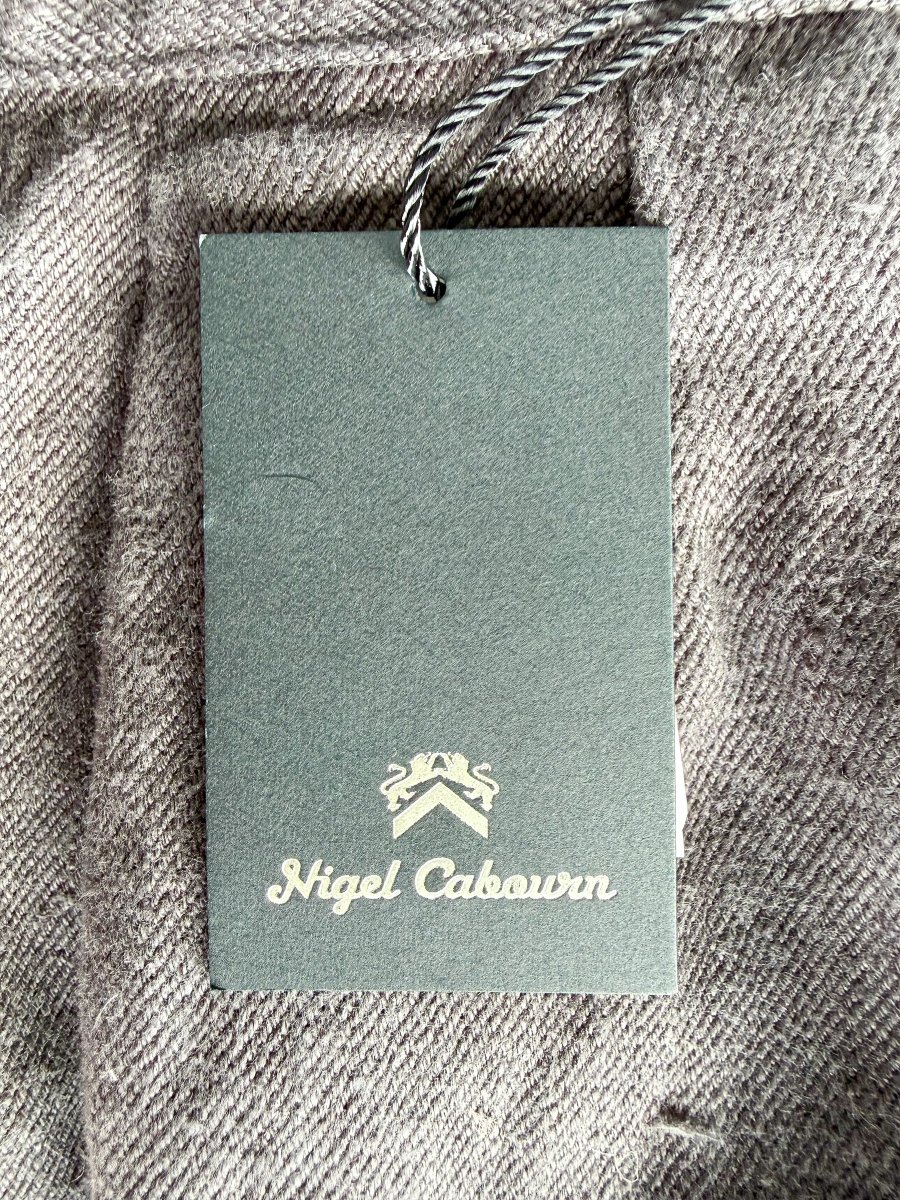 Nigel Cabourn Hemp Desert Shorts Charcoal Grey Double Pleat - Imagen 9