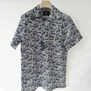 Drake's Block Print Duck Camp Collar Shirt