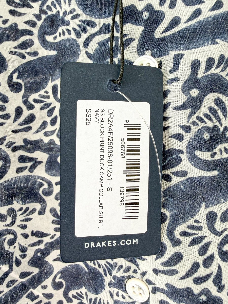 Drake's Block Print Duck Camp Collar Shirt - Imagen 6