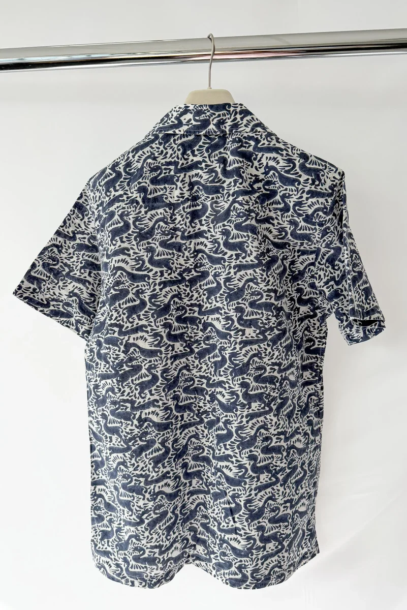 Drake's Block Print Duck Camp Collar Shirt - Imagen 3