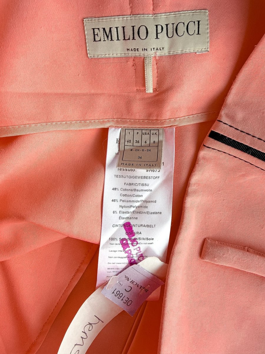 Emilio Pucci Salmon Pink Belted Crop Trousers - Imagen 6