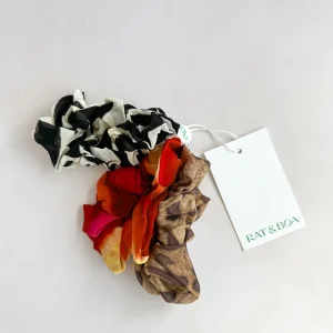 Rat and Boa Bestseller Valentina Print Hair Tie Scrunchies Set of 3