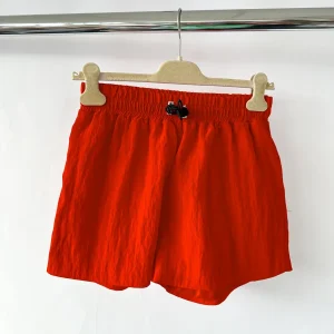 David Koma Red Taffeta Mini Shorts