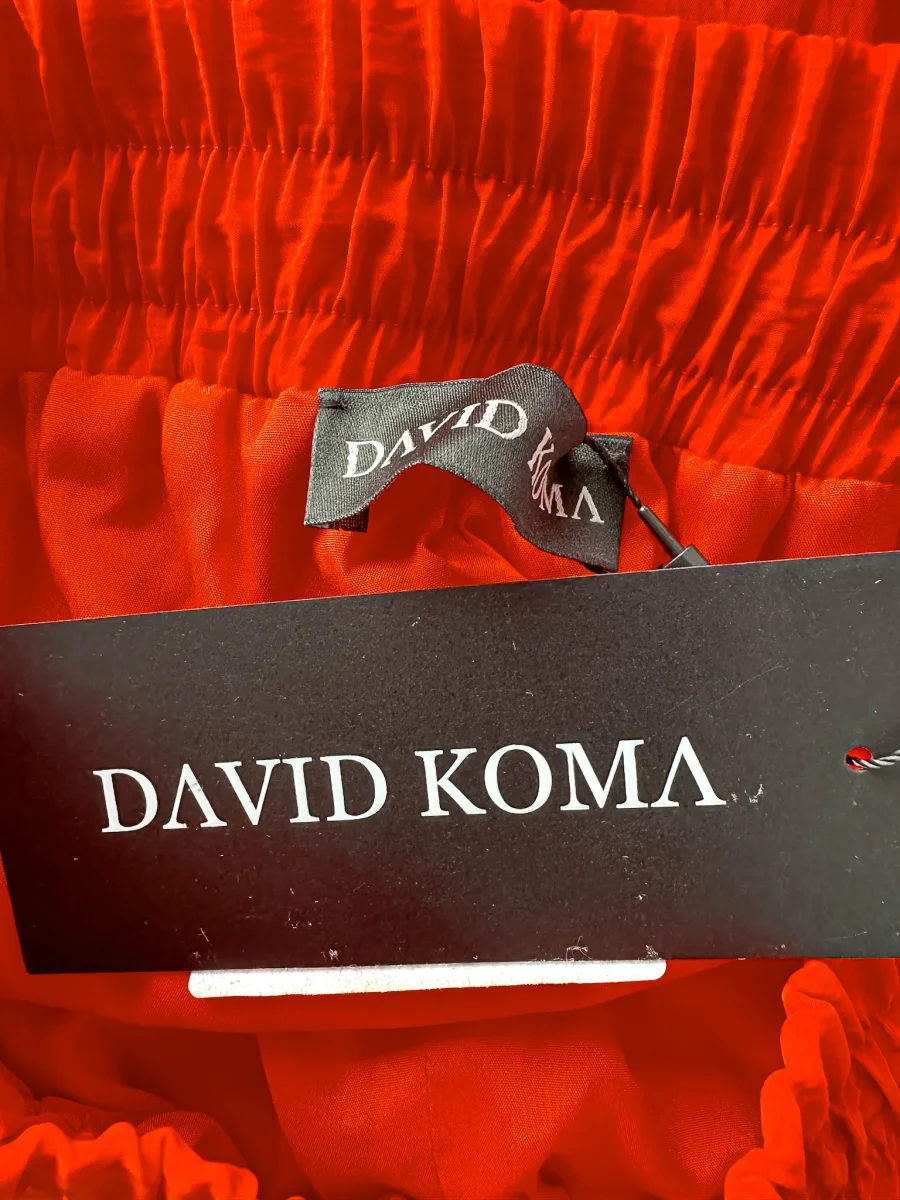 David Koma Red Taffeta Mini Shorts - Imagen 5