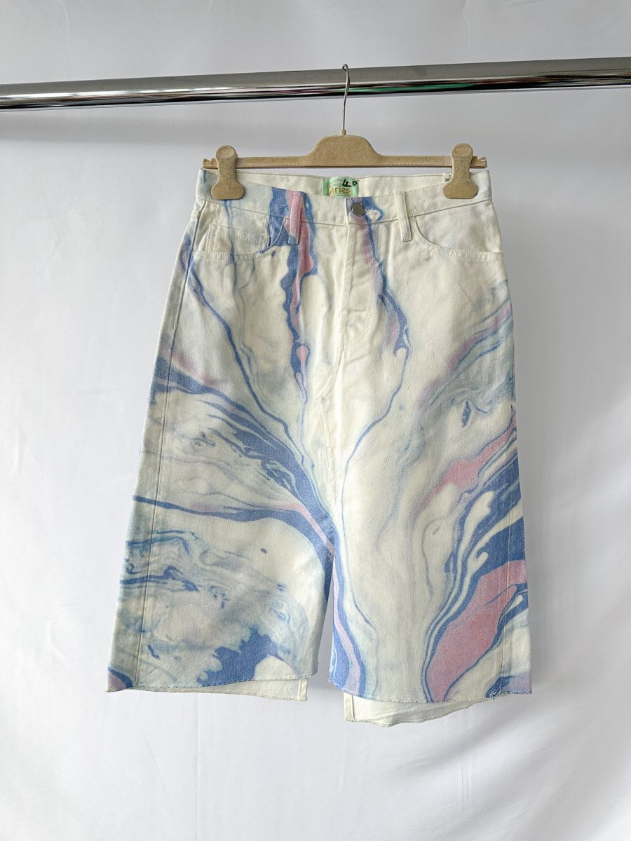 Aries Marble Print Denim Skirt - Imagen 3