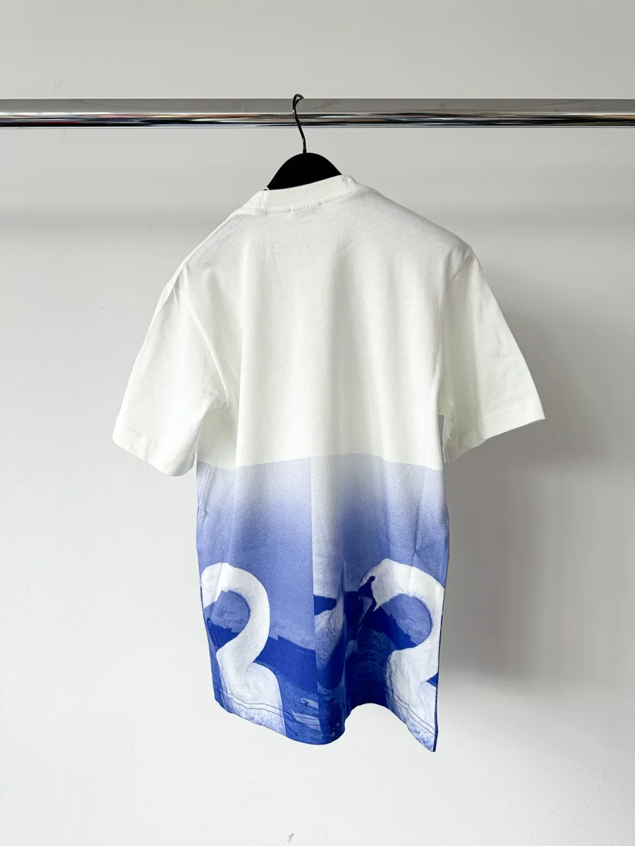 Burberry Swan Spell Out White T Shirt - Imagen 9