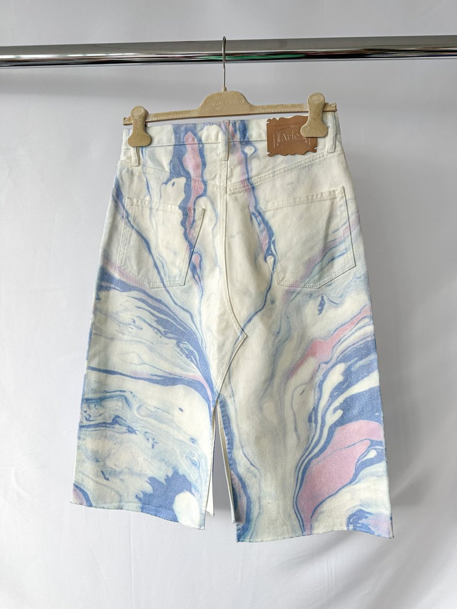 Aries Marble Print Denim Skirt - Imagen 4