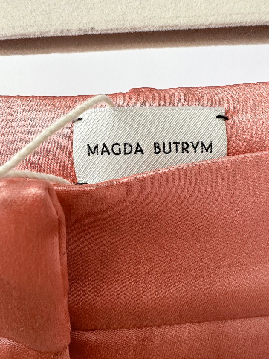 Magda Butrym Pink Silk Satin Tailored Trousers - Imagen 4