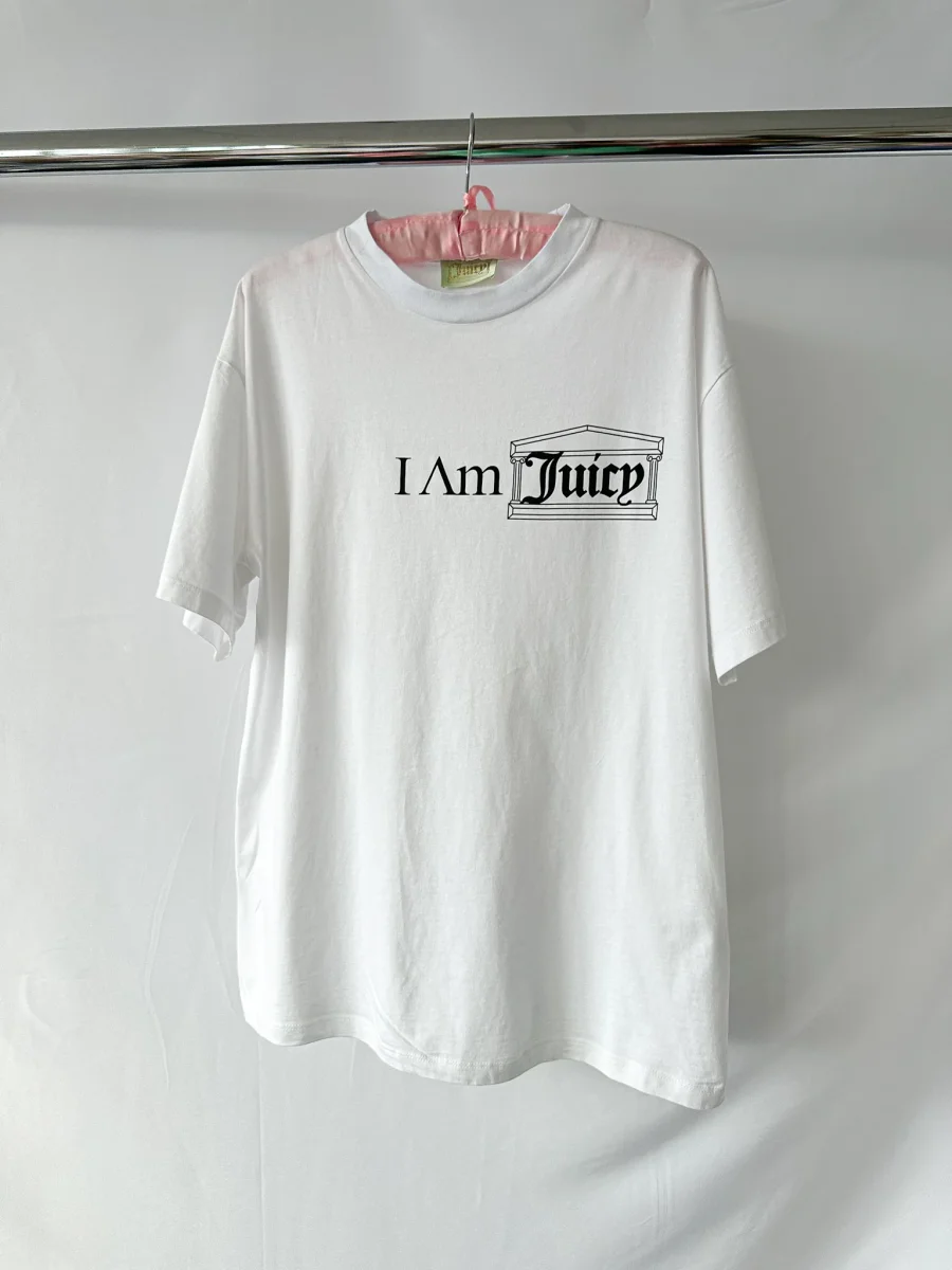 Aries x Juicy Couture Temple Juicy Logo Front White Tee T-Shirt - Imagen 3