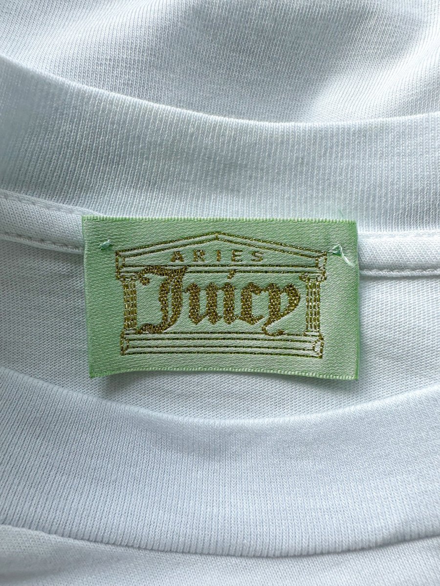 Aries x Juicy Couture Temple Juicy Logo Front White Tee T-Shirt - Imagen 7
