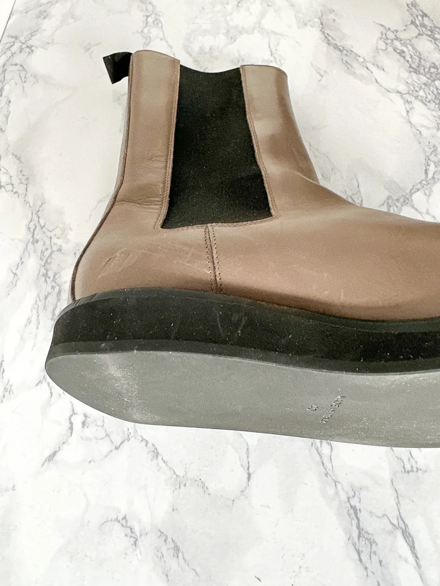 LEGRES Brown Leather Chelsea Boots - Imagen 4