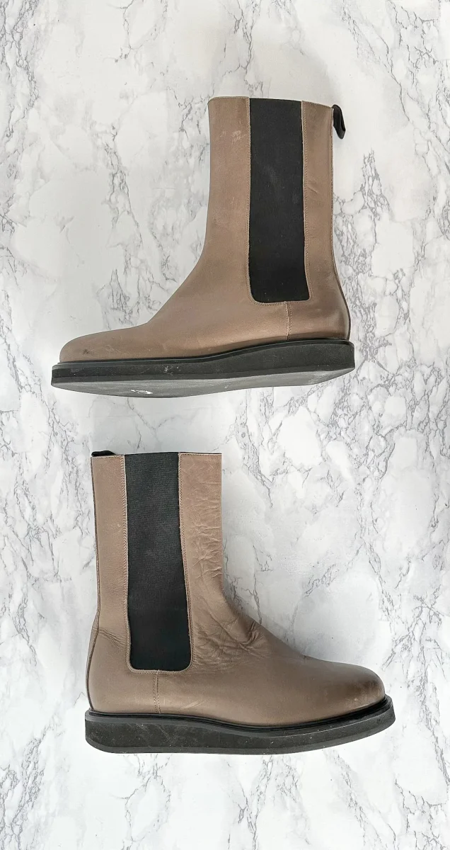 LEGRES Brown Leather Chelsea Boots - Imagen 9