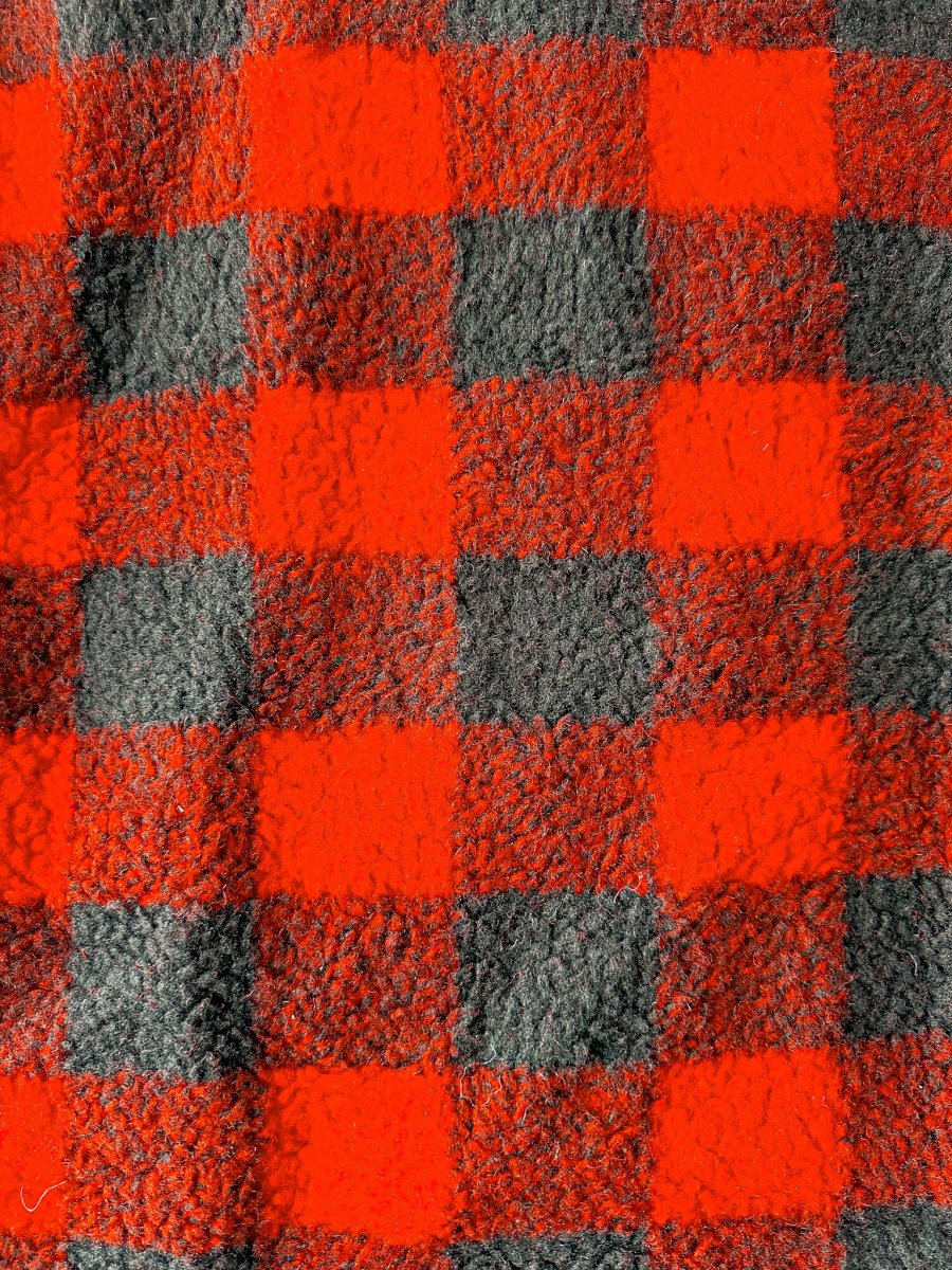 Drake's Buffalo Check Wool Blend Bouclé Vest Gilet In Red Black - Imagen 7