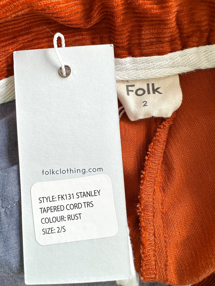 Folk Stanley Tapered Cord Trousers Pants In Rust - Imagen 8