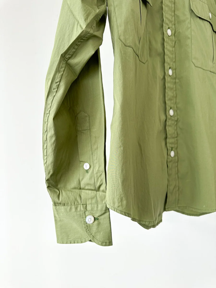 Drake's Green Double Pocket Button-Up Shirt - Imagen 4