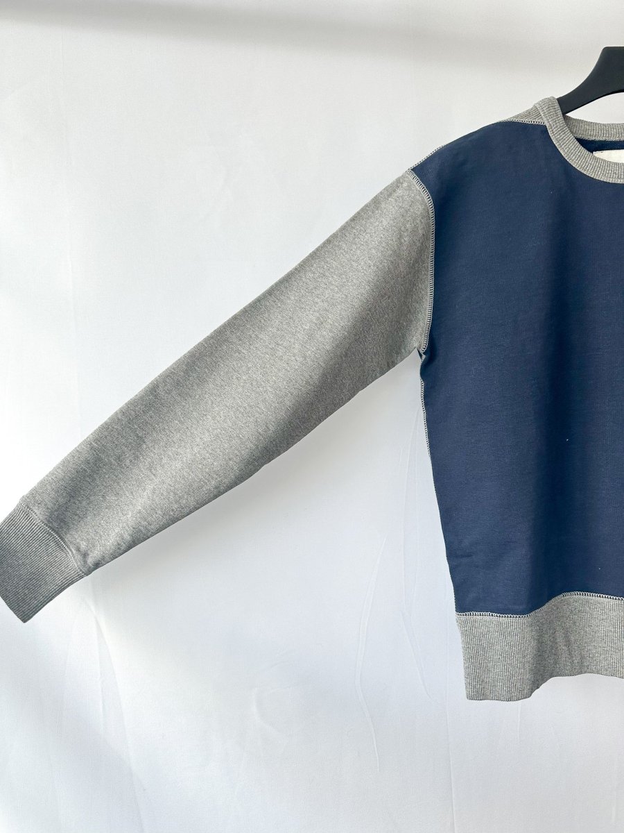 Drake's Navy and Grey Contrast Body Sweatshirt - Imagen 4
