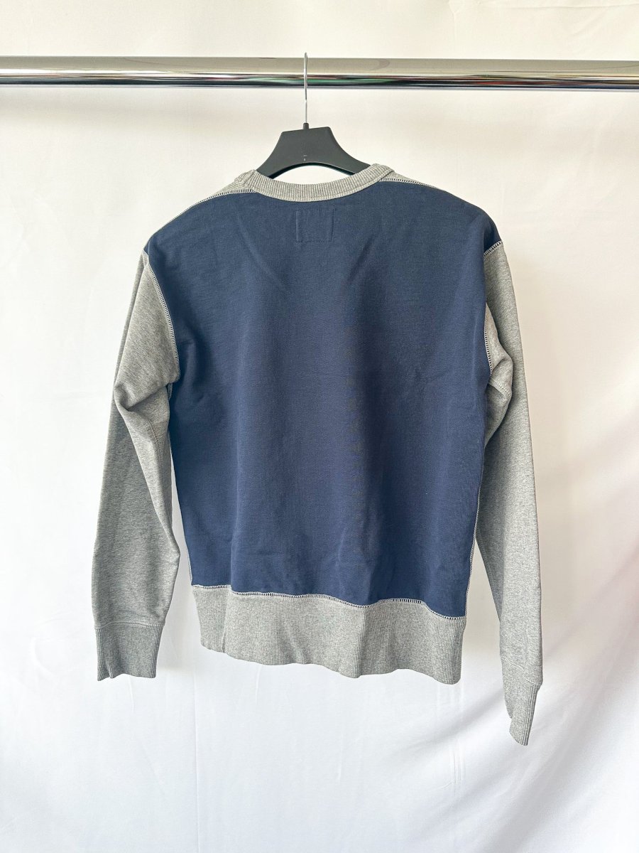 Drake's Navy and Grey Contrast Body Sweatshirt - Imagen 5
